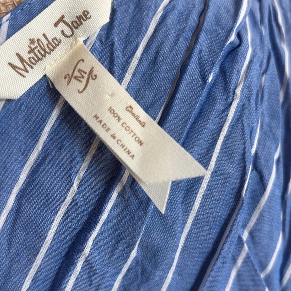Matilda Jane Sandy Sea Shell swim suit cover-up blue w white stripe vneck pocket - Picture 15 of 15